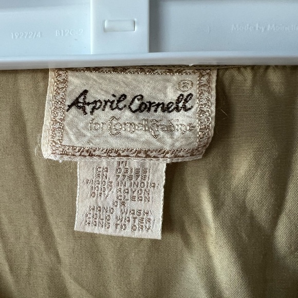 April Cornell tan long sleeve button up shirt and tank top set Women’s M - Picture 4 of 10